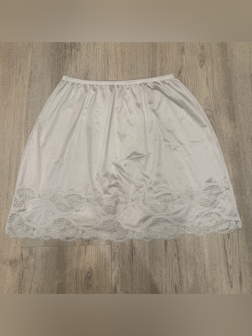 Vintage Ilusion White Lace Half Slip Mini Skirt Lingerie